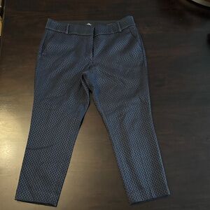 Women's Navy Patterned Loft Julie Skinny Crop Pants size 12P